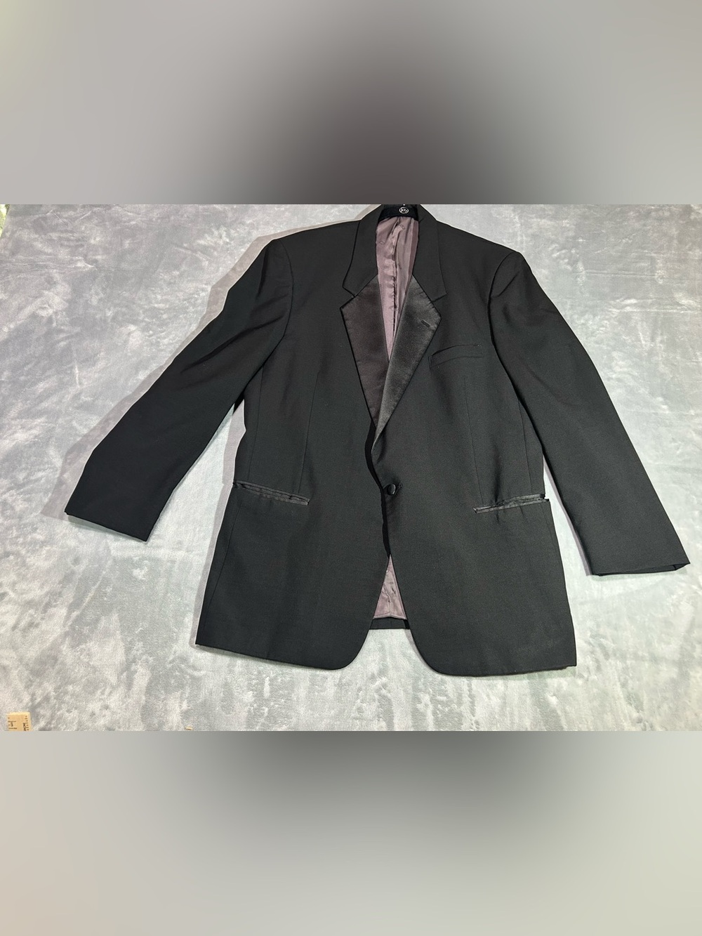 Christian Dior Black Satin Lapel Tuxedo Jacket-size 46XL